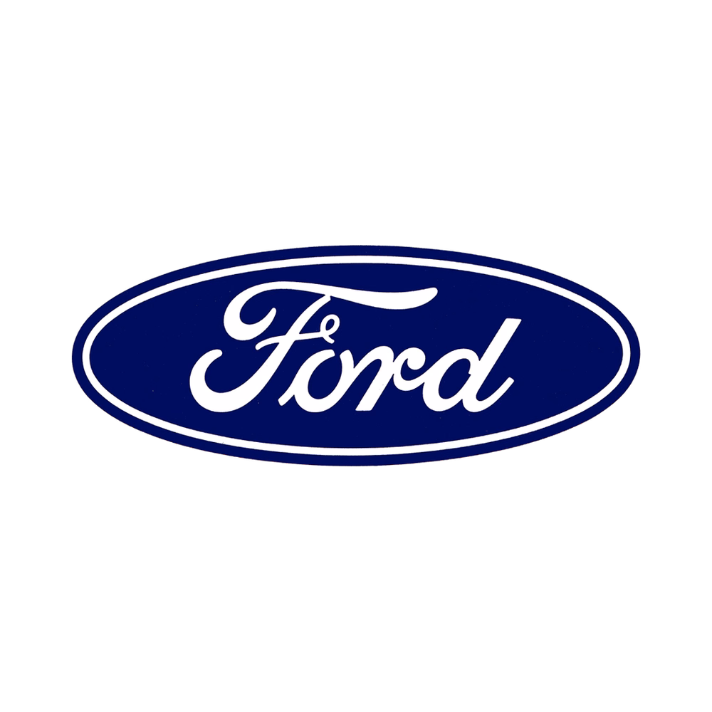 Ford logo in white script on a dark blue oval.